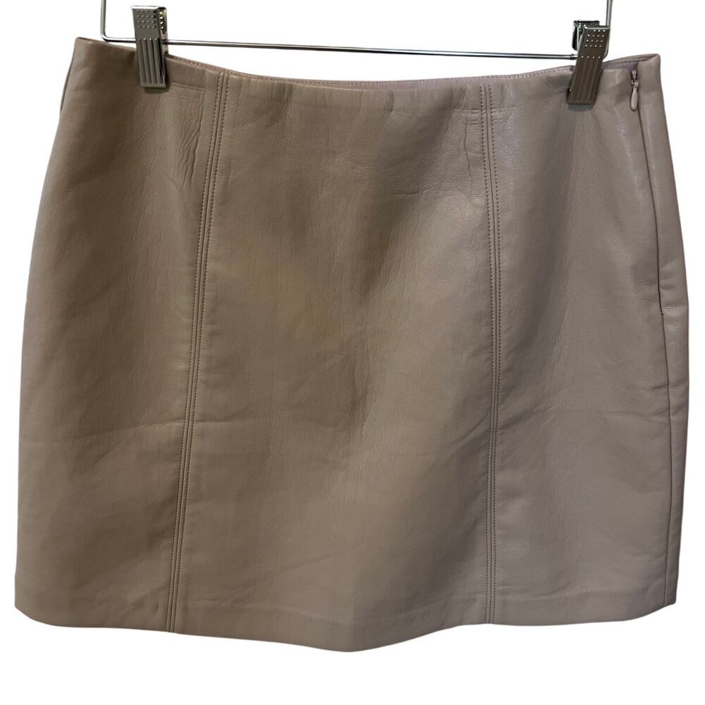 TRUTH by Republic Vegan Leather Tan Mini Skirt Women's Size 10 Chic Edgy Trendy